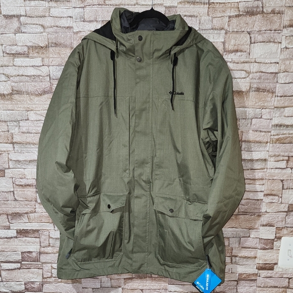 Columbia Omni Tech Interchange Fall Winter Men's Green Hooded Jacket